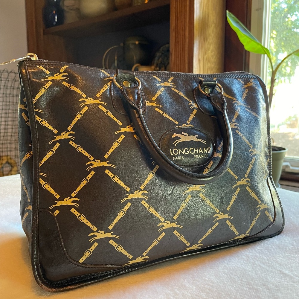 Longchamp Travel Bag - Crisscross Horse Pattern